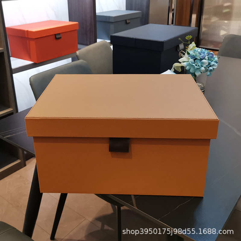 间装装家居收纳现代衣帽软样板房皮质盒饰中式箱简约收拾新收纳盒