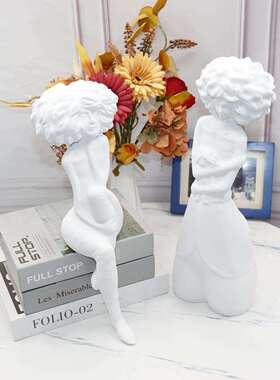 件约人物雕塑摆创意电视柜爱女孩可装简饰卷发少女品北欧现代样板