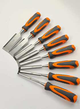 8PCS盒装高速钢手工木工凿刀扁凿套装diy全套工具