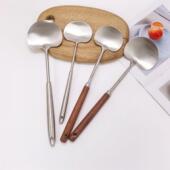 10不锈钢蘑菇铲家用木柄烹饪铲防烫铁铲加厚烹饪勺