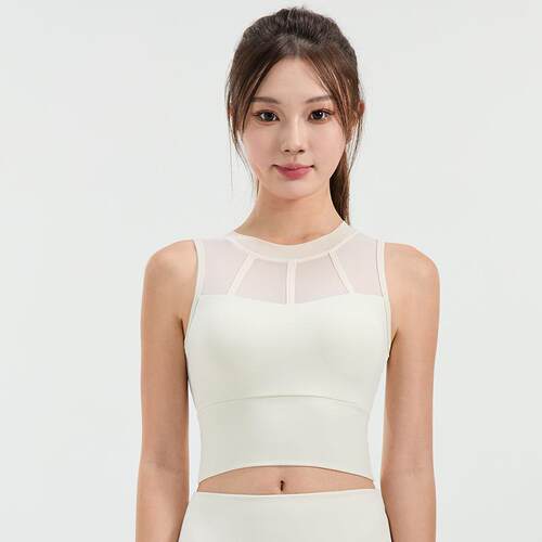 Mesh splicing sports bra women's one-piece running anti