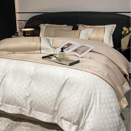 轻奢高级感水洗天丝四件套欧式春夏季床上用品刺绣床单床笠款