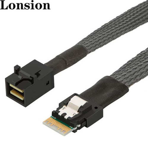 PCIE4.0 Slimline SAS SFF-8654 4i 38P转Mini SAS HD SFF-8643线
