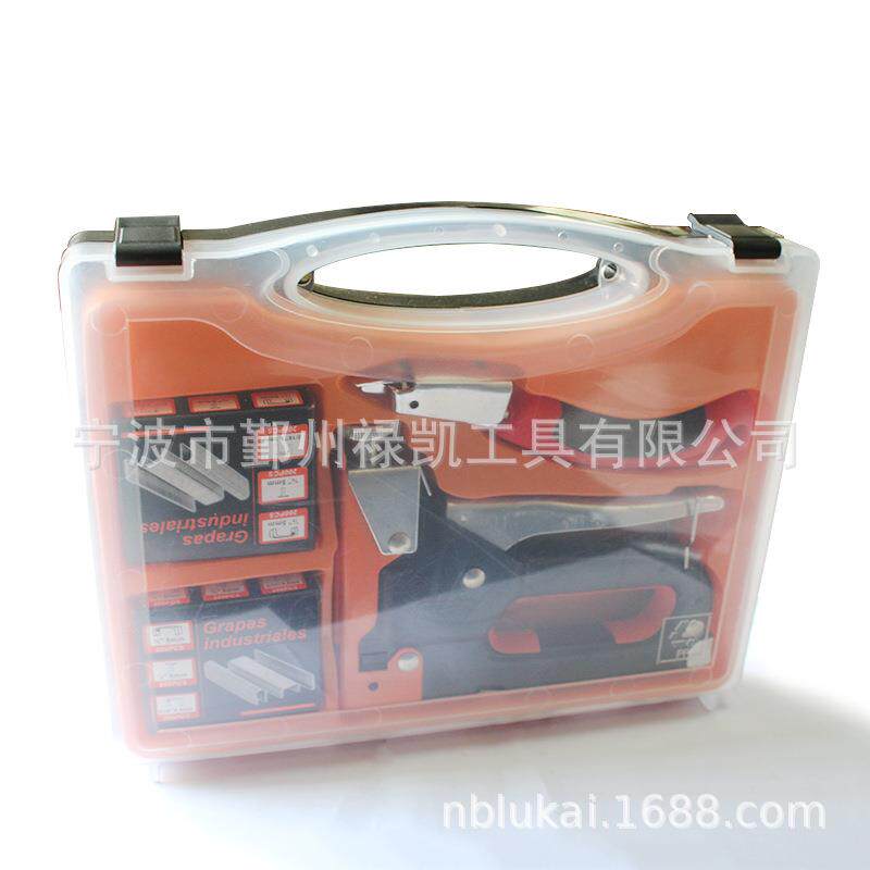 宁波厂家三合一塑合套装木工工具起钉器手动钉枪气钉手动码钉枪