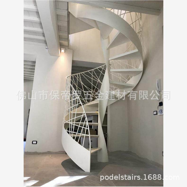 复式阁楼公寓小型旋转楼梯弧型家用简约楼梯栏杆扶手
