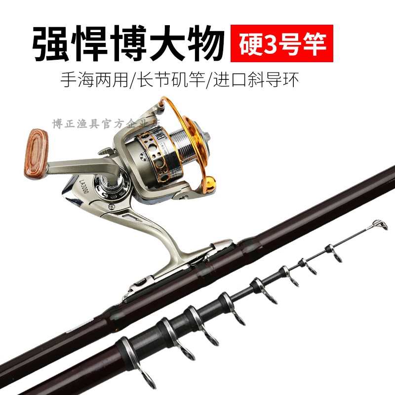 精品龙纹鲤矶钓竿碳素超硬超轻长节手海两用矶杆3号远投竿海钓竿