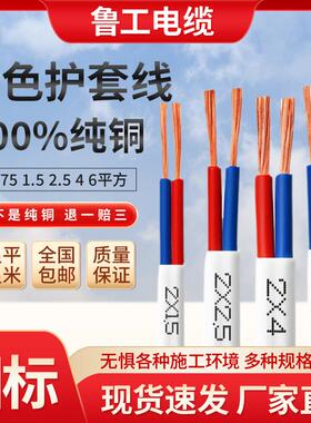 国标rvv铜芯白色护套线2 3芯0.75/1/1.5/2.5/4/6平方电源线软电线