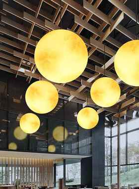 大号月灯民宿球厅超商场酒吧餐围星球灯户外球形装饰氛发光OKI月