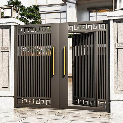铝合金别墅庭院大门户外铁艺门院子花园门双门农村自建房平移门