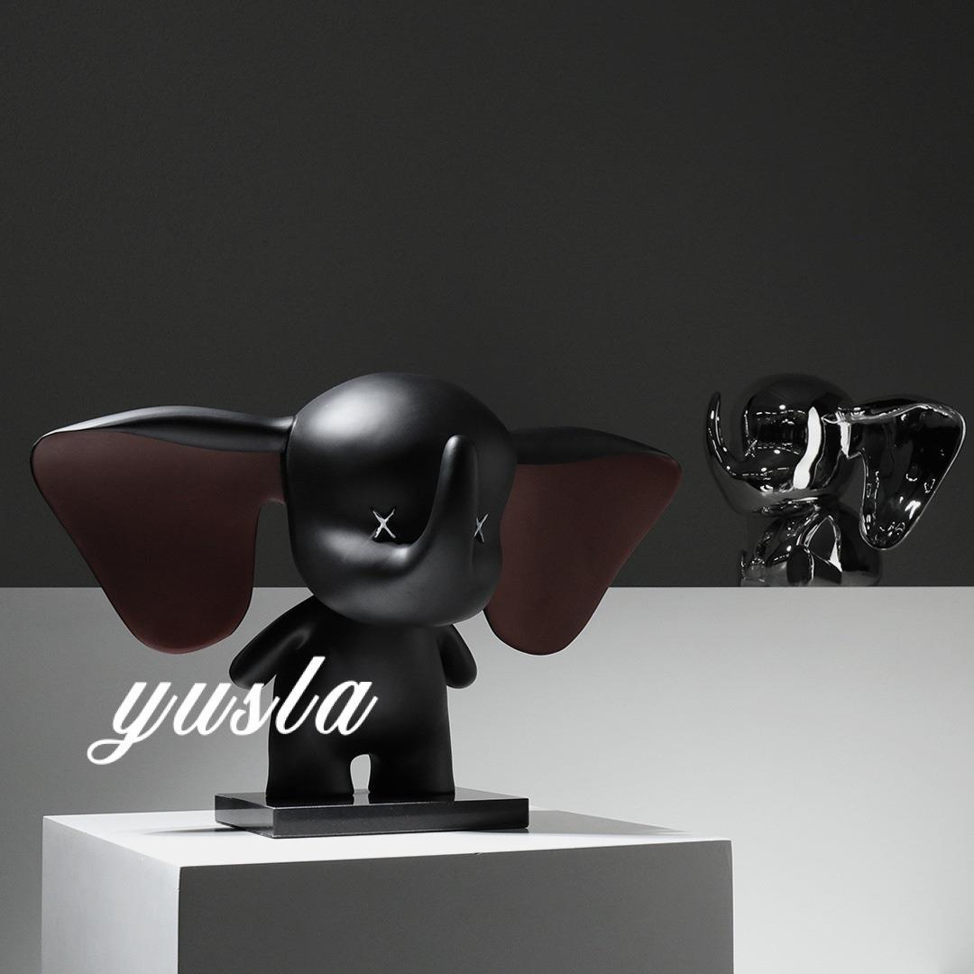 卡通简约可爱动物小飞象摆件样板间客厅玄关柜电视柜别墅软装饰品