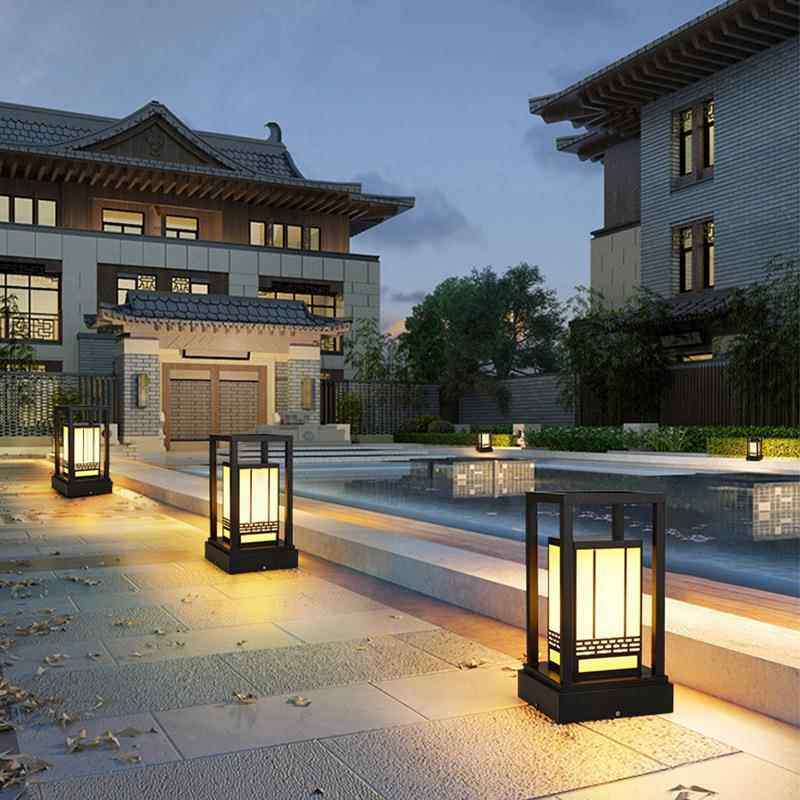 仿云石柱头灯围墙灯公园广场园林小区别墅路灯户外LED景观草坪灯