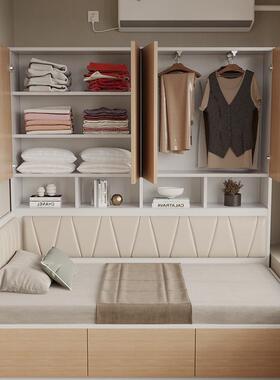 榻榻柜米床一体小型气压储物儿童床侧SMM柜实木衣人柜户组合单床