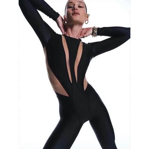 Women's long sleeved patchwork color blocked long
