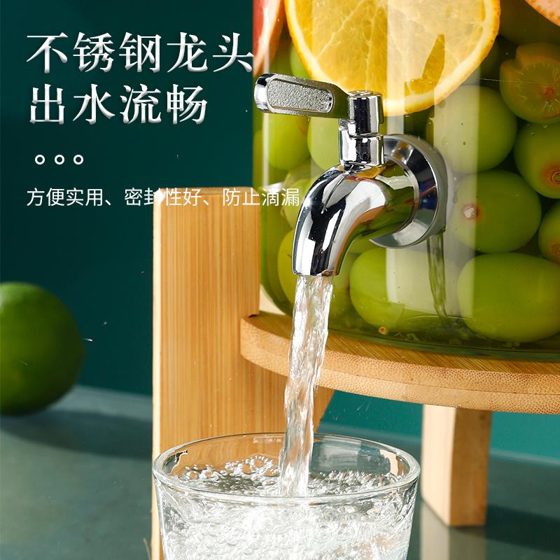 荆允可乐桶玻璃泡酒瓶调酒桶啤酒饮料冷水桶带龙头水果茶桶果汁罐
