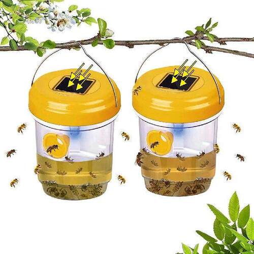 2 Pack Solar Wasp Trap Outdoor Hanging,Wasp Cather Hanging