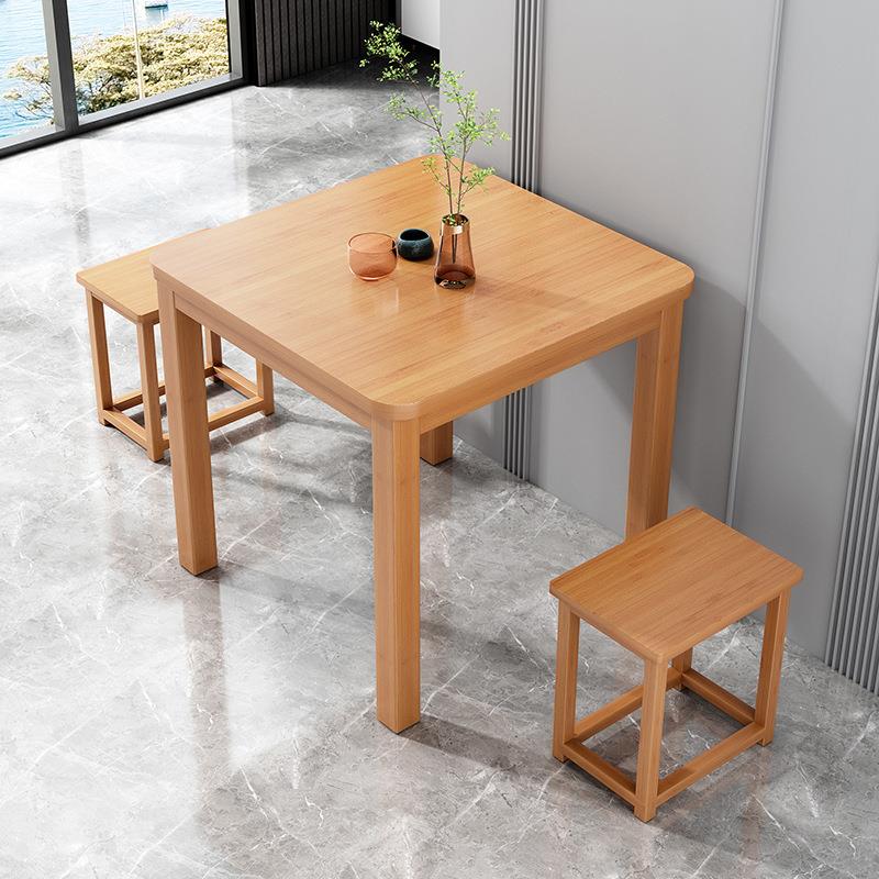 楠竹方桌子吃饭桌简约儿习桌正607080方学形型家用童小户餐桌实木