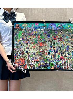 海绵宝宝全家福拼图带相框成人版1000片减压治愈手工diy玩具礼物
