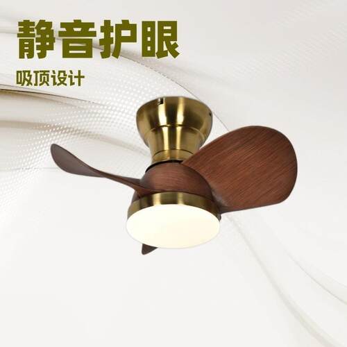 中式复古铜本色实木直叶静音大风力高档风扇灯吊扇灯