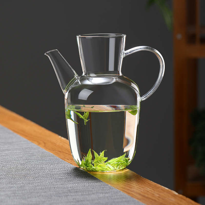 收藏手作水壶(水经注)高硼硅手执壶玻璃泡茶壶酒壶仿宋茶壶绿茶壶