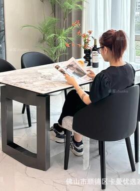 轻奢微FSY晶石餐桌椅高端组奢合代现简约大石天然理石超晶石网红