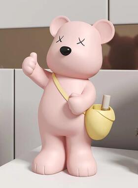 创意红极熊点赞收纳HTF小摆件北电视柜茶几饰书房玄关隔断家网居