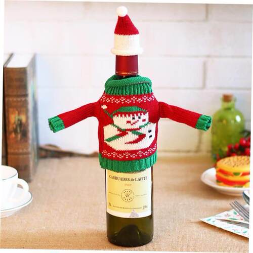 Merry Christmas red wine bottle clothes and hat 圣诞酒瓶套
