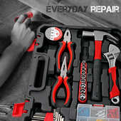 家用维修工具钳子螺丝刀工具箱多功能家用套装 希孟 104件工具套装