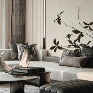 发高档酒抱枕SYS沙靠枕灰咖色割提花店腰绒枕现代轻奢样板间靠垫