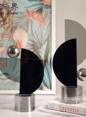 轻奢高档水晶几何摆件术家ZY5326居饰品客厅视柜茶几抽风象软装电