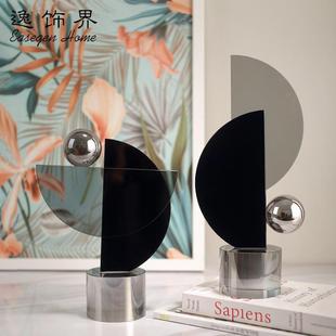 轻奢高档水晶几何摆件术家ZY5326居饰品客厅视柜茶几抽风象软装 电