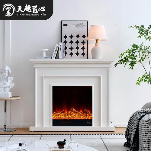 天越1.2米法式壁炉装饰柜 美式欧式电子壁炉芯 彷真火焰家用定制