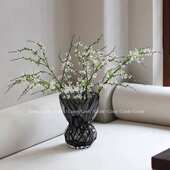 纹理透明 批发摆件花瓶花小众山谷美学玻璃烟灰北欧 高品质器宽口