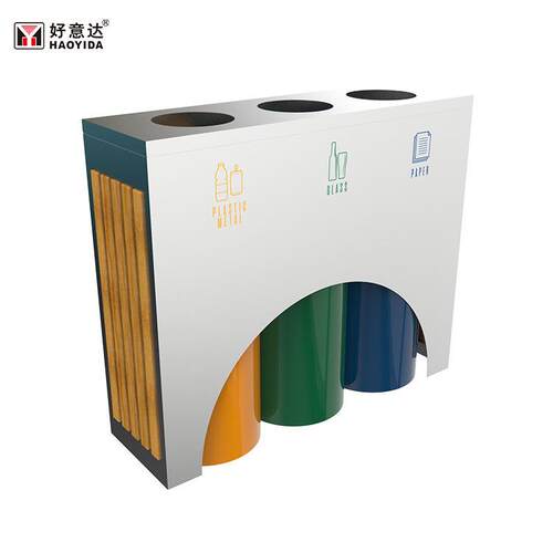 户外品质三四分类垃圾桶小区不锈钢果壳箱社区街道可拆分垃圾箱