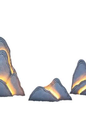 内仿真假山室片石落带灯楼梯橱窗景观OFH摆件真仿地玄关假石