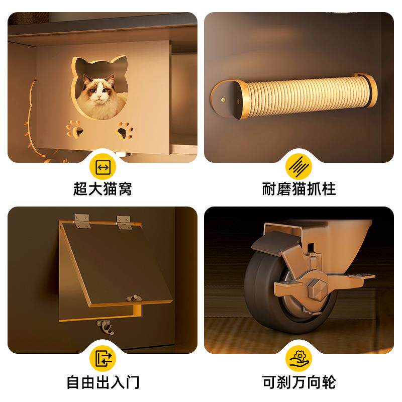 猫大号窝木舍质别858墅柜房子猫猫笼自由空间实木猫柜笼厂家现货