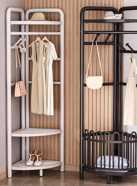 简易靠墙收纳神器角落衣柜晾衣帽架家用卧室拐角挂衣架转角落地