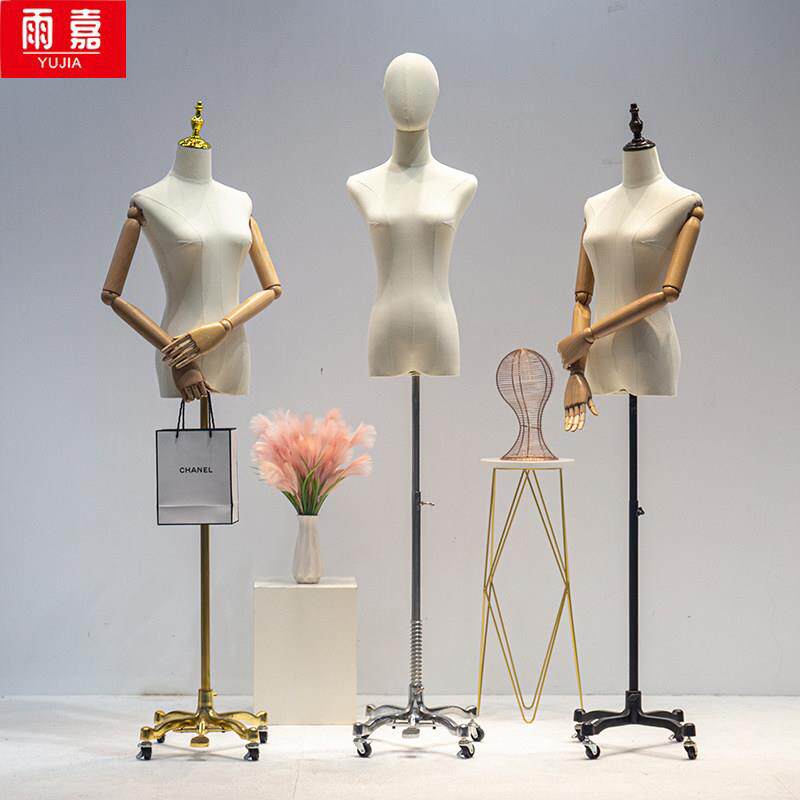 万向轮款式服装店模特道具女半身橱窗拍照人偶婚纱模特架子展示架