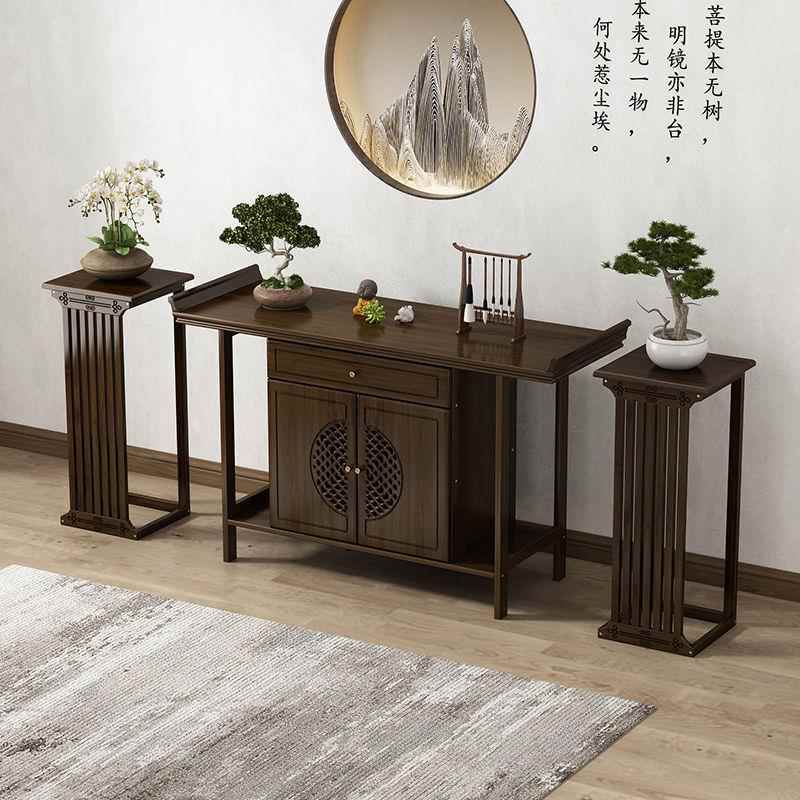 新中式玄关桌轻奢案台实木玄关柜家用条案供桌玄关台入户玄关桌子
