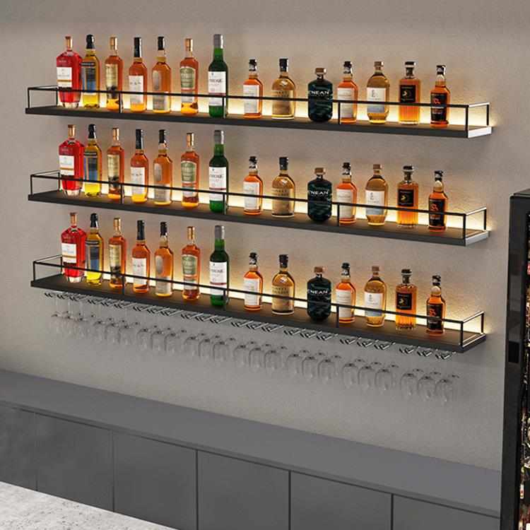 简约上墙酒架吧台壁挂红酒杯杯架倒挂餐厅悬挂铁艺酒柜置物架轻奢