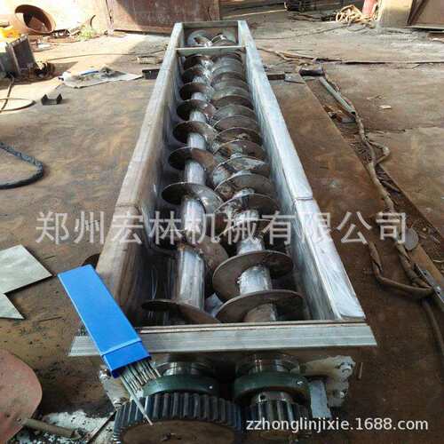 粉尘加湿搅拌机连续式双轴卧式加湿机双轴搅拌混料机