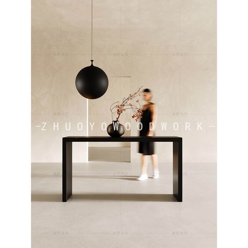 中古风实木玄关桌入户玄关台桌子靠墙白蜡木原木诧寂边桌装饰条案