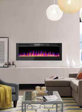 超嵌薄1830取36425LWY06072寸壁挂炉入带暖定时仿真火焰电壁炉
