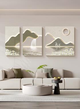 寂客厅装侘饰画背有靠山沙发背景水墙挂画大20231117气山麋风鹿三