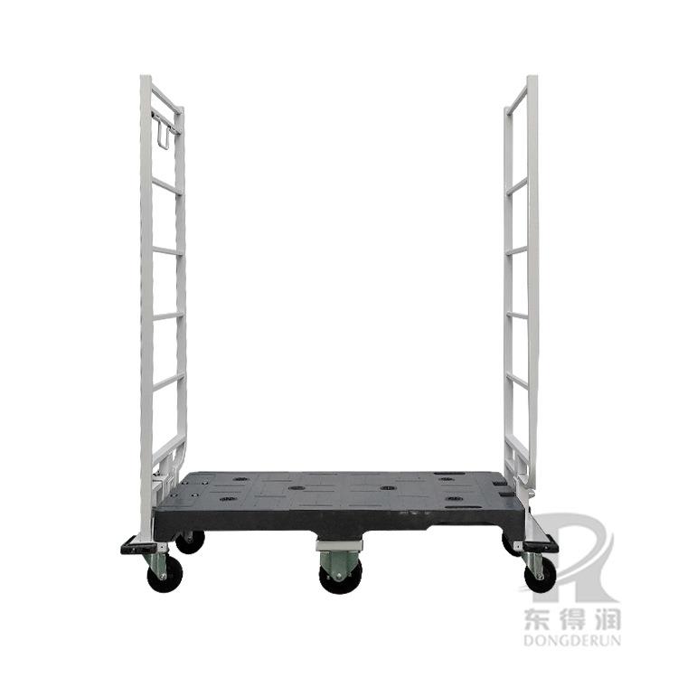 日式塑料六轮理货车六轮物流台车超市卖场拣货车U型平板推车