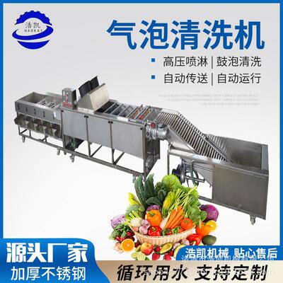 果蔬气泡清洗机全自动大型商用连续辣椒清洗机水果蔬菜清洗设备