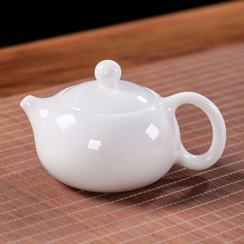 古垚/陳清宜手工德化白瓷茶壺羊脂釉陶瓷壺功夫單壺上釉壺/西施壺