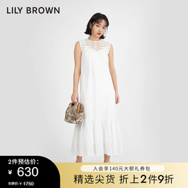 LILY BROWN春夏 复古镂空拼接系带无袖连衣裙LWFO214014