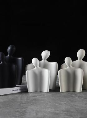 创意MGP北欧陶瓷抽象侣抱艺术桌拥面摆件轻奢现饰代家情居软装品