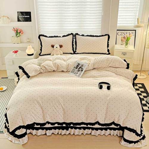 韩版小清新轻奢家用夏季当高档花边凉感冰丝夏凉被四件套家用单人