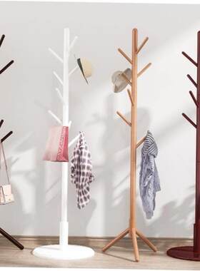 Big coat rack stand clothes holder hat hanger wooden cloth